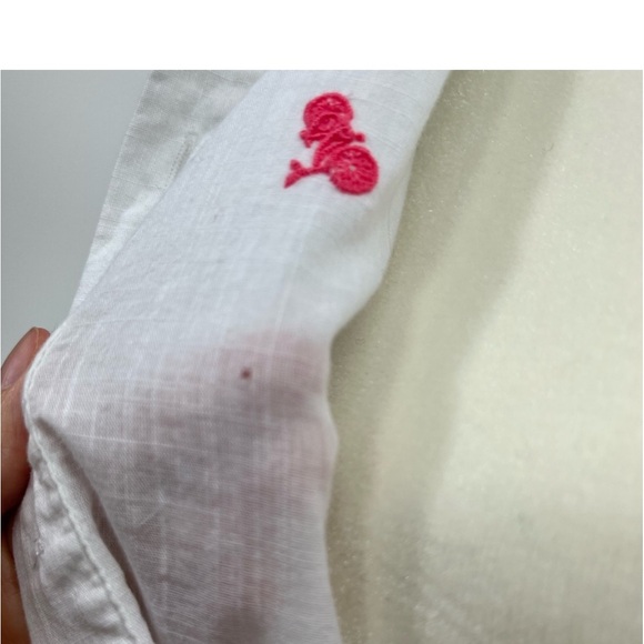LOFT Cotton Embroidered Button Down Shirt Size Small - Picture 8 of 15